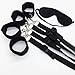 Funux Discreetly Packaged Under Bed Restraint Bondage Straps The Wrist and Ankle Cuff Play Kit Love Games, Bonus Premium Eye Mask, Black