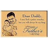 Incredible Gifts India Wooden Engraved Fathers Day Photo Frame (7x4, Beige), Tabletop