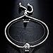 SHINCO Bella Lotus Starry Bead 18k White Gold Plated Cubic Zirconia Paved Adjustable Women/Girls Charm Bracelets, Gifts for Love, Thanks, Christmas and New Year