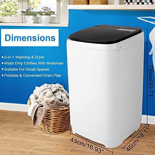 Nictemaw Portable Washing Machine with Drain Pump, 15.6 Lbs Capacity