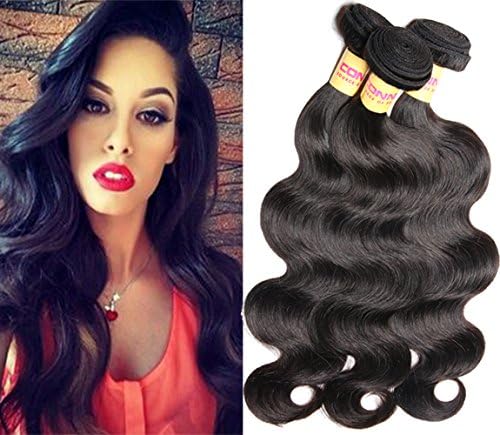 Connie Hair 6A Brazilian Body Wave 3 Bundles 8 10 12inch Unprocessed Virgin Human Hair Bundles Natural Black #1B Color