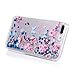 YOKIRIN iPhone 7 Plus iPhone 8 Plus Case, Crystal Soft Flexiable TPU Shell 3D Handmade Bling Sparkle Glitter Quicksand Flowing Liquid Cover Flower Butterfly
