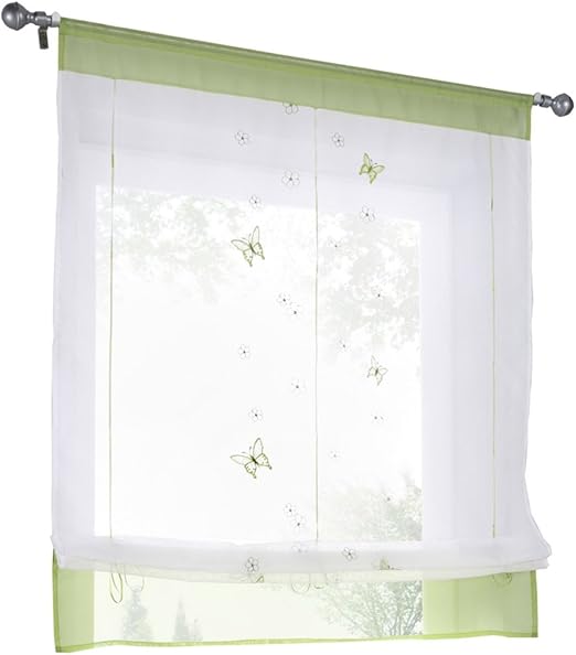 Amazon Com Homeyho Butterfly Curtains For Kitchen Windows Sheer