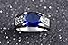 Huanhuan Men's Black Gold Filled Blue Sapphire CZ Solitaire Ring Anniversary Gifts Rings Size 8 to 11