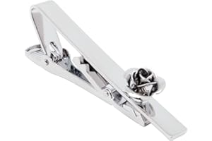 Jonwo Rose Flower Men's Tie Clip With Presentation Box Tie Bar for Gentleman Regular Necktie Tie Clip for Daily Business Anniversary Wedding Occasions