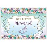 Allenjoy 6x4ft Under The Sea Little Mermaid Princess Backdrop Purple Pink Scales Glare Glitter Ocean Nautical for Birthday Party Girl Baby Shower Backdrops Background