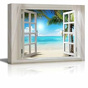 Print Beautiful Tropical Beach with White Sand Clear...