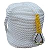 World-Pride-12×300-Twisted-Nylon-Anchor-RopeLine-with-Thimble-Boat-Rode