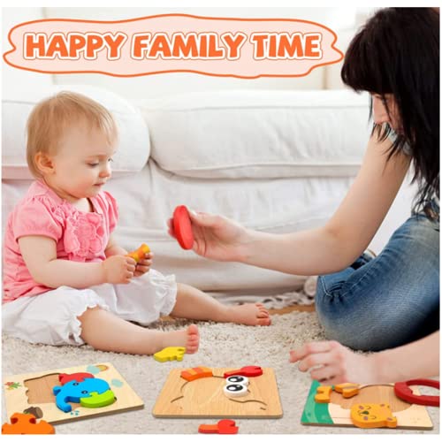 AM ANNA Wooden Puzzles for Toddlers 1-3 Year Old Girl Toy, Baby Montessori Toys 12-18 Months Birthday Gifts,Wooden Animal Puzzles Toy Life Learning Educational Preschool Toys - 6 Pack (6 Pack)