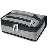 E-MANIS Insulated Lunch Bag Adult lunch box Collapsible Multi-Layers Thermal Insulated Oxford Lunch Tote cooler bag for men, women (grey)