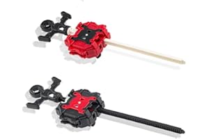 COCOFOX 2 Pack Burst Launchers, Right/Left-Spin Launcher, Gyro Launcher(Black+Red)
