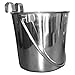 Pawesome QT Dog Flat Sided Stainless Steel Bucket with Hooks, 4 Quart