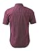 uxcell Men's Printed Cotton Dress Short Sleeves Polka Dots Button Down Shirt Burgundy 46