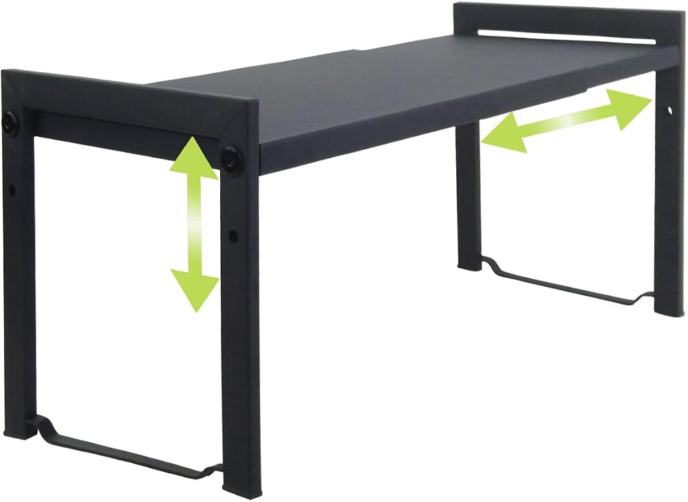 Goodsnetic Expandable Cabinet Shelf 13.8-26 in Black Heavy-Duty 22LBS