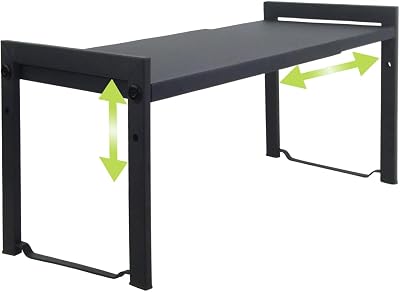 Goodsnetic Expandable Cabinet Shelf 13.8-26 in Black Heavy-Duty 22LBS