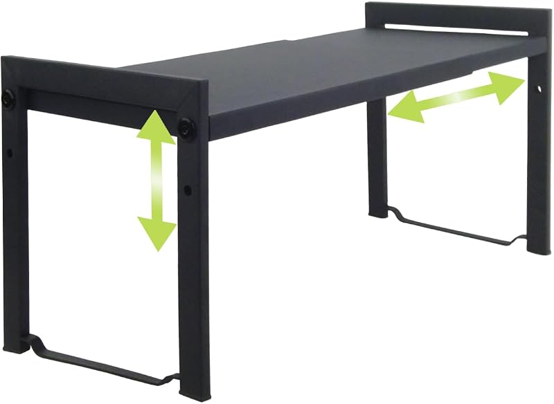 Goodsnetic Expandable Cabinet Shelf 13.8-26 in Black Heavy-Duty 22LBS