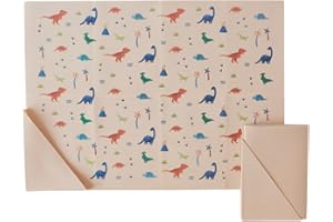 ABC AUSTIN BABY COLLECTION Austin Baby Co Silicone On-The-Go Foldable Placemat | Portable, BPA-Free, Easy to Clean and Perfect for Travel for Babies, Toddlers and Kids. (Dinosaur Warm Cream)