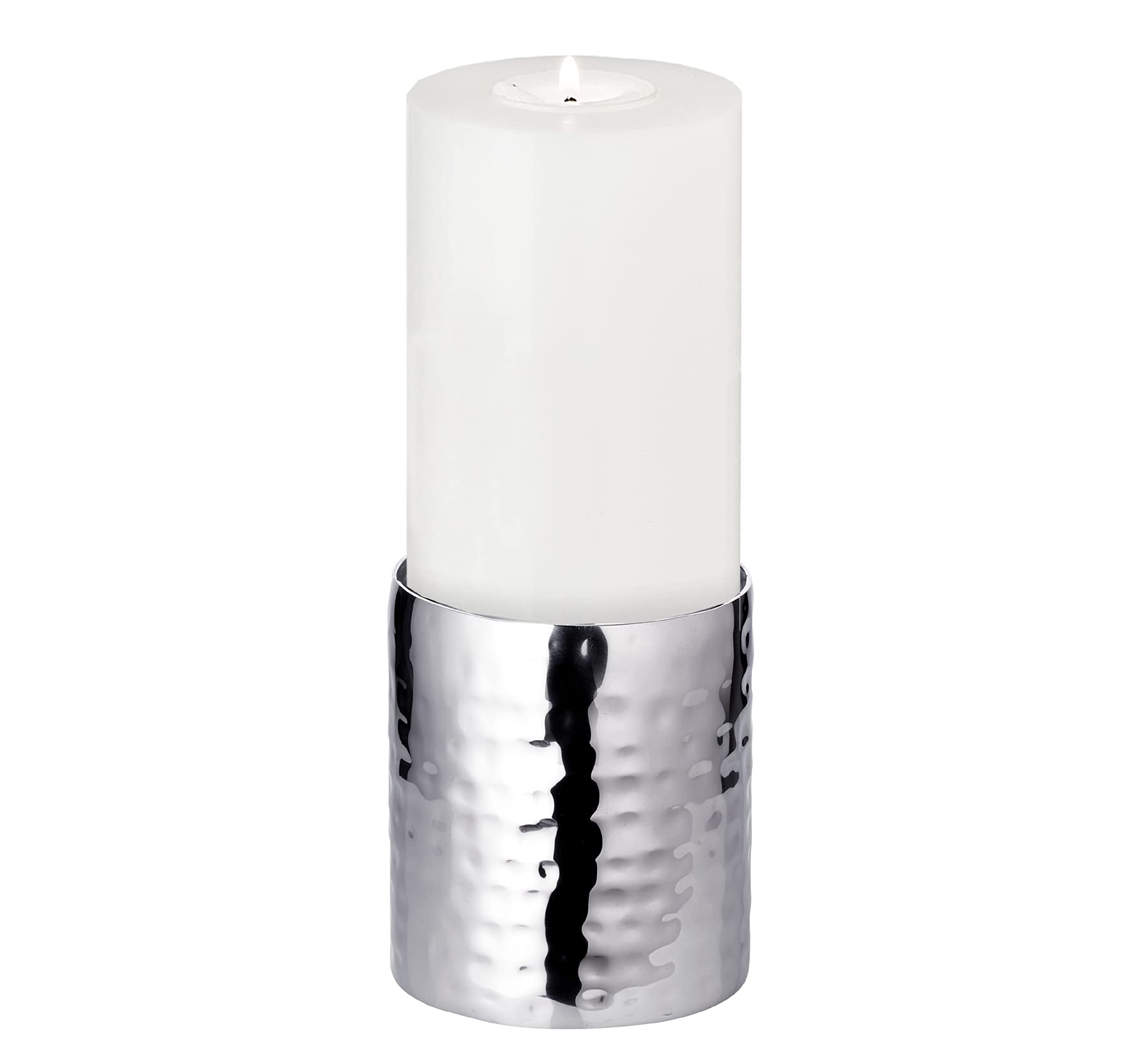 EDZARD Candlestick/Candleholder Agadir, Highly polished, Stainless Steel, Diameter 3.3 in, Height 3.9 in