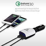 Car Charger, HAWEEL Rapid LED Dual USB Car Charger Adapter(5V/3.4A output) with LCD Screen Display for iPhone7 / 7 Plus, iPhone 6 / 6s, Samsung S7, S7 Edge, Tablet and all Android Devices.