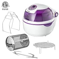 Gourmia GTA1500 Digital Electric Air Fryer, Griller and Roaster with Calorie Reducer Technology, White Free Recipe Book Included