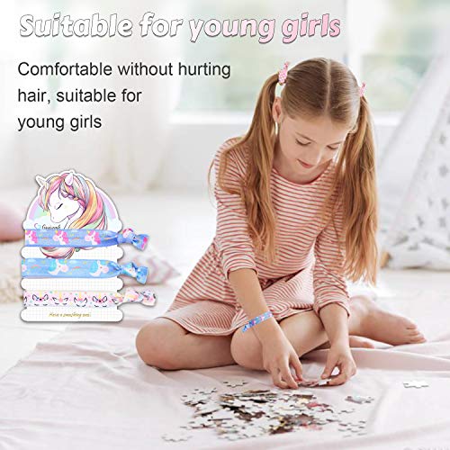 Unicorn Hair Ties Bracelet Elastic Ponytail Holders Party Favors Birthday Gifts Supplies Decorations for Girl and Children 18 Pieces