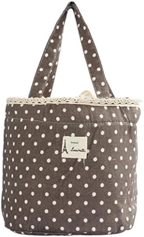 Lunch Bag, Clearance! Tloowy Portable Thermal Insulated Lunch Tote Bag Cute Dots Print Lunch Box Organizer Holder Cooler Bag for Women, Kids, Girls, and Teen Girls (Coffee)