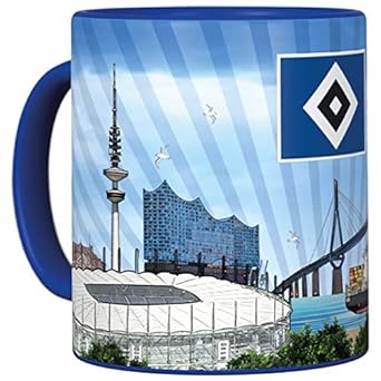 HSV Tasse „Hamburger Sport-Verein“ – Schwarze Keramiktasse Mit Raute, 0,3 Liter