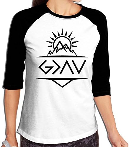 Meuey Vse Women's 3/4 Sleeve Raglan God Is Greater Than The Highs and Lows1 Leisure T-Shirt