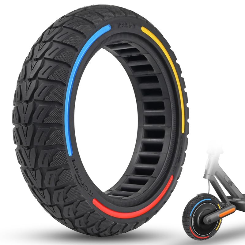 GLDYTIMES 10x2.5-7 Inch Off Road Tyre, Fit for Xiaomi Mi4/ Pro Electric Scooter, 60/70-7 Solid Tyre, Durable and Shock-Absorbing Replacement Tire, Anti-Puncture Explosion proof Wheel