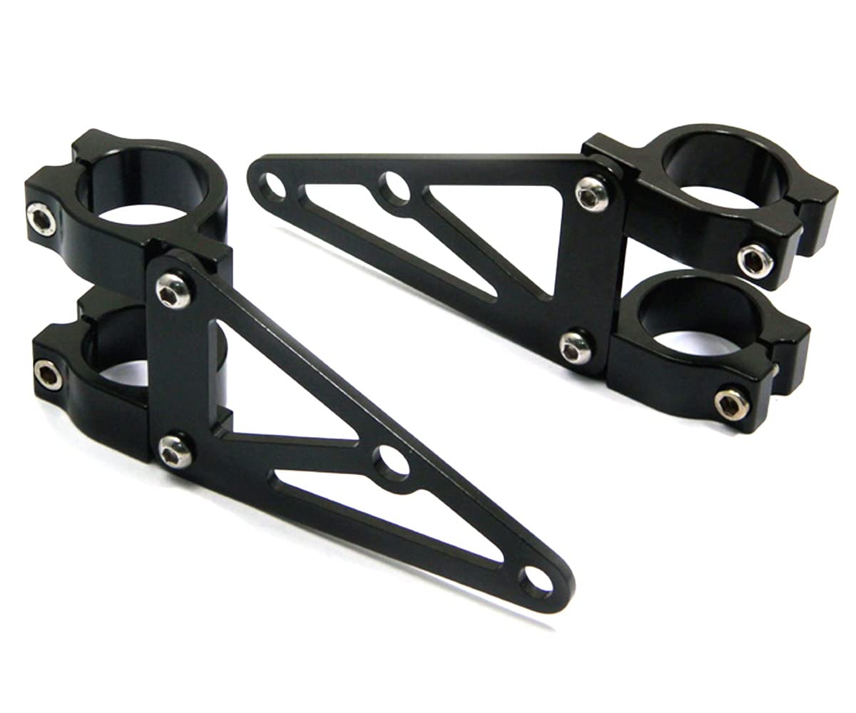 Alchemy Parts Pair of Black CNC Machined Headlight Brackets/Fork Clamps for Motorcycle Motorbike Trike (36-37mm)