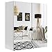 Tangkula Bathroom Medicine Cabinet, Wide Wall Mount Mirrored Cabinet with Adjustable Shelf, Bathroom Double Mirror Door Cabinet (24