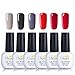 Gel Nail Polish Kit, Ukiyo Soak Off UV LED Gel Polish Multicolour Grey Pink Set Of 6pcs 8ml (#2)