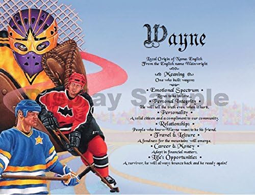 Gift Card Birthday Anniversary Keepsakes by TheNameStore | 100 unique colorful background art theme choices personalized with your name and it's meaning (Hockey)
