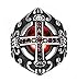 TIGRADE Jewelry Stainless Steel Vintage Square Red Crystal Dragon Claw Men's Band Ring, Size 7-13 (Red Cross, 12.5)