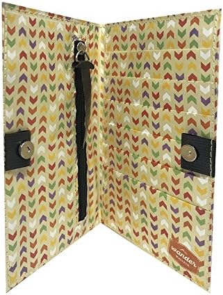 [Wander Wallets] Thin Minimalist Woman's Clutch with Zippered Coin Pouch, Magnetic Closure, 6 Card Slots, 2 Cash or Passport Slots (Arrow)