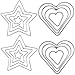 MIAO JIN 16 Pcs DIY Craft Dream Catchers Star & Heart Shape Metal Rings Metal Hoops (Silver)