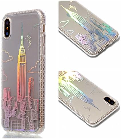 iPhone X Case, iPhone 10 Case, Wandeneng Hybrid Fancy Colorful Pattern Electroplating Hard Soft Silicone Bumper Case Fit For Apple 5.8" iPhone X /iPhone 10 (2017 ) (CITY)