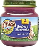 Earth's Best Organic Stage 2 Baby Food, Apples and Blueberries, 4 oz. Jar (Pack of 12)
