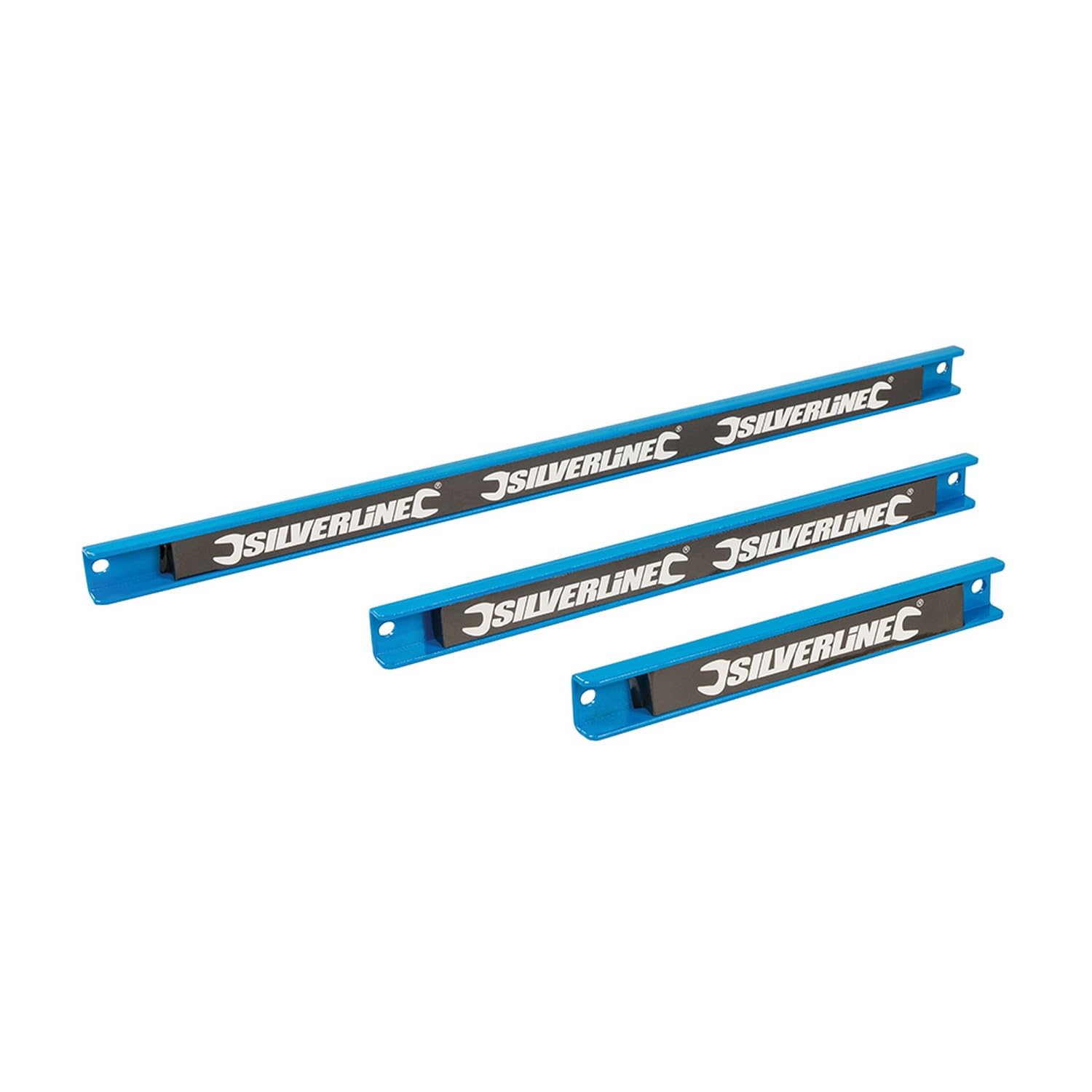 Silverline 633950 Magnetic Tool Rack Set 3pce 200, 300 and 460 mm, Blue/Black