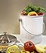Indoor Kitchen Stainless Steel Compost Bin – White – 1.2 Gallon Container with Double Charcoal Filter for Odor Absorbing - Perfect Caddy for Any Counter Top - Non Stick Bucket for Easy Tossing