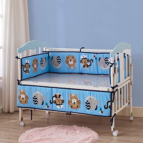 Wowelife Jungle Baby Bumper Pads Lion Elephant and Giraffe Crib Bumper Pads Safe for Baby(Brown