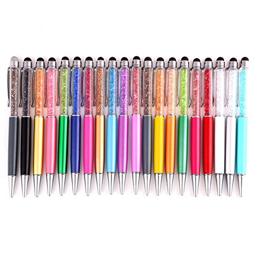 REFURBISHHOUSE 8PCS Random Colorful Crystal Pen Diamond Ballpoint Pens Fashion Creative Stylus Touch Pen Novelty Gift Office Material School Supplies