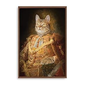 Framed Canvas Home Artwork Decoration Humor Animal Canvas Wall Art for Living Room, Bedroom - 16x24 inches
