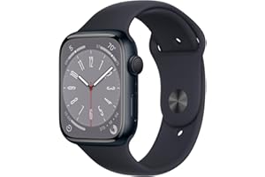 Apple Watch Series 8 [GPS, 45mm] - Midnight Aluminum Case with Midnight Sport Band, M/L (Renewed)