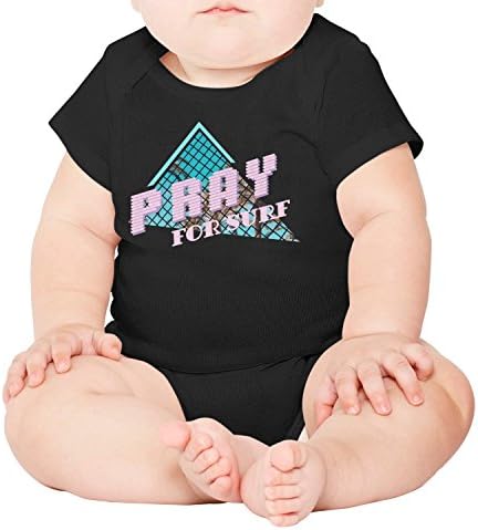 Designsonic Pray for Surf Love Surfboard California Baby Boy Girl Short Sleeve Baby Onesies Baby Jumpsuit