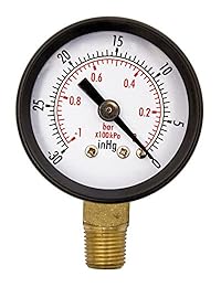 1 1 2" Utility aspiradora Medidor de presión 1 8" NPT LWR Mount,  30HG 0psi gsad1511 vupd