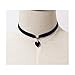Hip Mall Vintage Women Black Velvet Choker Necklace Crystal Heart Pendant Gothic Handmade