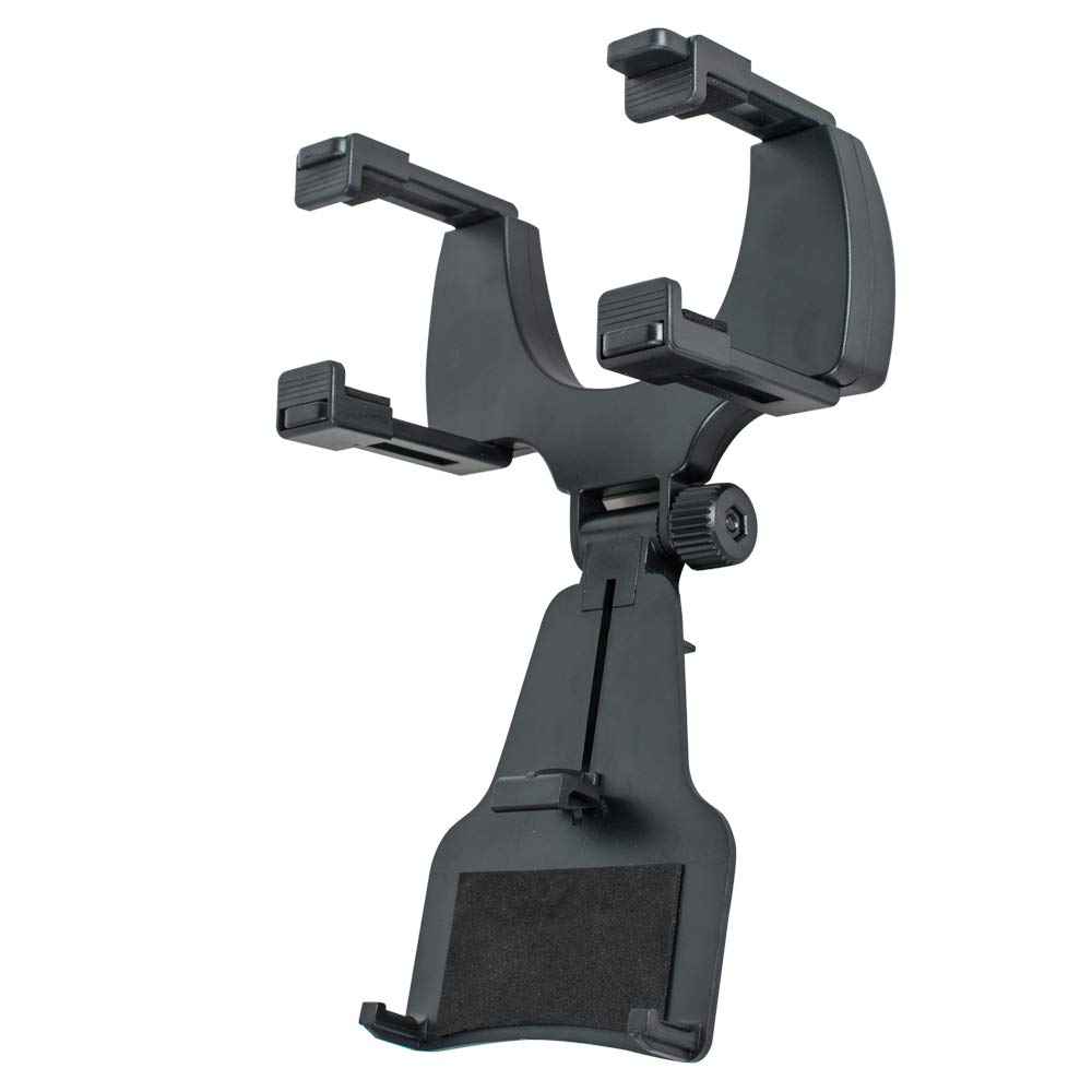 Car Phone Holder, ixaer Rearview Mirror Mount Stand Holder with One-Touch Design Dashboard for iPhone 7/7Plus/6s/6Plus/5S, Galaxy S5/S6/S7/S8, Google Nexus, LG, Huawei and More ( Black )