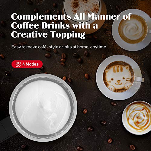 Milk Frother, Electric Milk Frother and Steamer, Large Capacity 4 in 1 Automatic Foam Maker for Hot & Cold Milk Foam, Stainless Steel Coffee Frother for Cappuccino, Latte, Hot Chocolate, 120 V