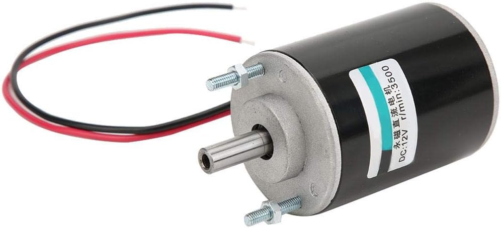 DC Motor Speed Adjustable, 12/24V 30W Hollow Shaft Permanent Magnet Brush DC Motor, Permanent Magnet High Speed Brush Small DC Motor(3500rpm (12V)) - - 